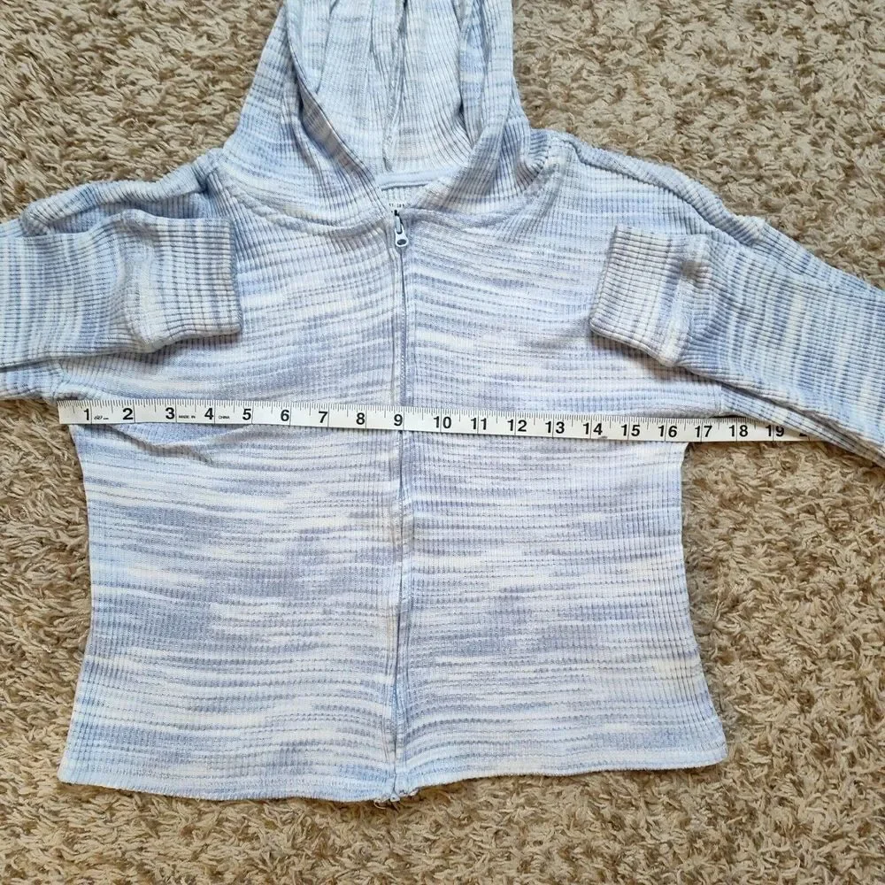 OshKosh B'gosh Blue White Zip Up Sweater Girl Sz 14 14A‎